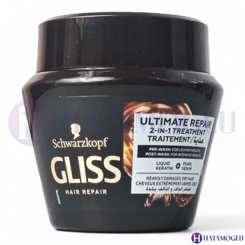 ماسک مو ترمیم کننده 2 در 1 گلیس مدل Ultimate Repair مناسب موهای خشک و بسیار آسیب دیده 300 میل